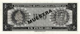 Dom. Republik/Dominican Republic P.099s3 1 Peso Oro (1964-73) Specimen (1) 