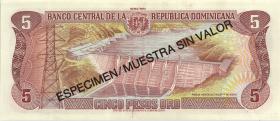 Dom. Republik/Dominican Republic P.143s 5 Pesos Oro 1993 Specimen (1) 