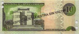 Dom. Republik/Dominican Republic P.168s2 10 Pesos Oro 2002 SPECIMEN (1) 