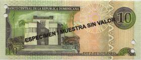 Dom. Republik/Dominican Republic P.168s3 10 Pesos Oro 2003 SPECIMEN (1) 