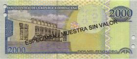 Dom. Republik/Dominican Republic P.174s3 2000 Pesos Oro 2004 SPECIMEN (1) 