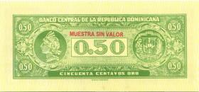 Dom. Republik/Dominican Republic P.090s 50 Centavos Oro (1961) Specimen (1) 