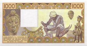 West-Afr.Staaten/West African States P.107Ag 1000 Francs 1986 (1) 