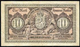 Finnland / Finland P.A51 10 Markkaa 1889 (3) 