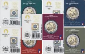 Frankreich 2 Euro 2024 Olympische Spiele Paris 2024 Coincard stgl (BU) 