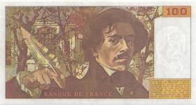 Frankreich / France P.154d 100 Francs 1990 (2/1) 