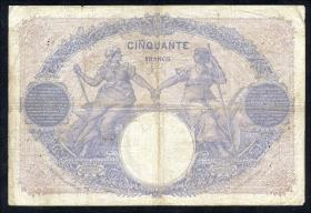 Frankreich / France P.064e 50 Francs 2.11.1916 (3-) 