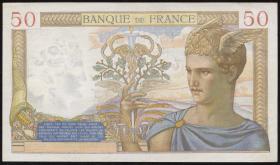 Frankreich / France P.085b 50 Francs 1939 (1-) 