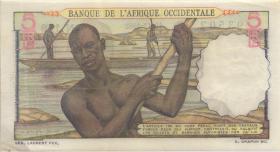 Franz. Westafrika / French West Africa P.36 5 Francs 1952 (1-) 