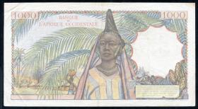Franz. Westafrika / French West Africa P.42 1000 Francs 1948 (3) 
