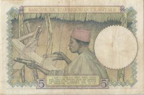 Franz. Westafrika / French West Africa P.21 5 Francs 10.03.1938 (3) 