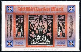 Bielefeld GP.42 500 Milliarden Mark 1923 Leinen (1) 