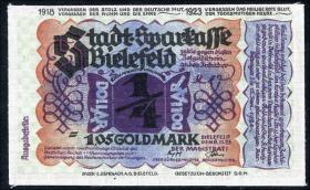Bielefeld GP.48 1,05 Goldmark = 1 Dollar 1923 Leinen (1) 