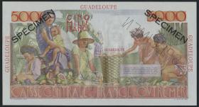 Guadeloupe, Frz. Verw. P.38s 5000 Francs (1952) Specimen (1) 