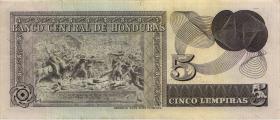 Honduras P.059b 5 Lempiras 1976 (3+) 