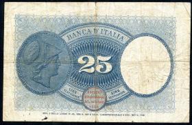 Italien / Italy P.042 25 Lire 1919 (3-) 