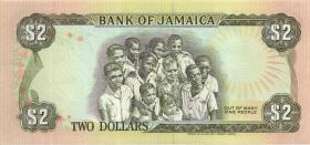 Jamaika / Jamaica P.69c 2 Dollars 1989 (1-) 