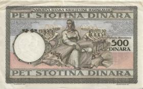 Jugoslawien / Yugoslavia P.032 500 Dinara 1935 (3-) 