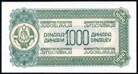 Jugoslawien / Yugoslavia P.055b 1000 Dinara 1944 BB (1) 