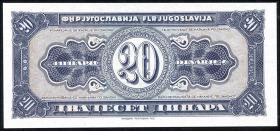 Jugoslawien / Yugoslavia P.067J 20 Dinara 1951 AB 000000 (1) 