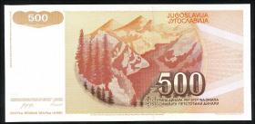 Jugoslawien / Yugoslavia P.106A 500 Dinara 1990 AA 0000000 (1) 