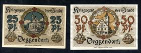 Kriegsgeld Deggendorf 25 + 50 Pfennig 1918 (1) 