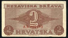 Kroatien / Croatia P.08b 2 Kuna 1942 (3) 