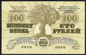 Lettland / Latvia P.07f 100 Rubel 1919 (2) 