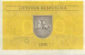 Litauen / Lithuania P.29a 0,10 Talonas 1991 (1) 