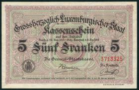 Luxemburg / Luxembourg P.29c 5 Francs 1918 (2) 
