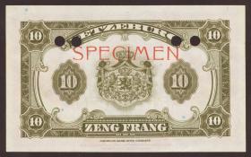Luxemburg / Luxembourg P.44s1 10 Francs (1944) Specimen (1) 