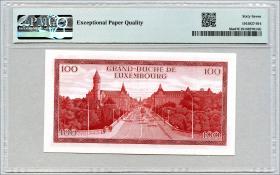 Luxemburg / Luxembourg P.56 100 Francs 1970 (1) PMG 67 EPQ 