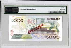 Luxemburg / Luxembourg P.60bs 5.000 Francs 1966 Specimen (1) PMG 65 EPQ 