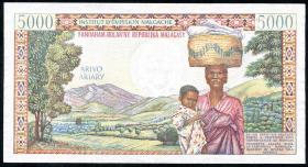 Madagaskar P.060 5000 Francs = 1000 Ariary (1966) (3) 