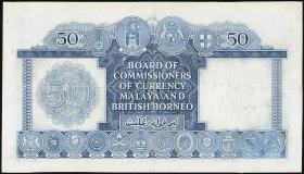 Malaya & British Borneo P.04b 50 Dollars 1953 (3-) 
