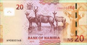 Namibia P.17a 20 Namibia Dollars 2015 (1) 