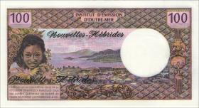 Neue Hebriden / New Hebrides  P.18c 100 Francs (1975) (1) 
