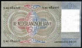 Niederlande / Netherlands P.053 10 Gulden 1940  (2/1) 