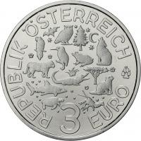 Österreich 3 Euro 2017 Wolf 