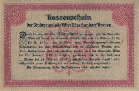 Österreich / Austria 100 Kronen Kassenschein 1918 (1) 