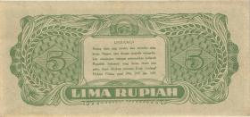 Indonesien / Indonesia P.021 5 Rupien 1047 (1-) 