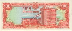Dom. Republik/Dominican Republic P.122as 100 Pesos Oro 1977 Specimen (1) 