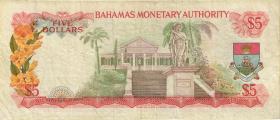 Bahamas P.29a 5 Dollars 1968 (3-) 
