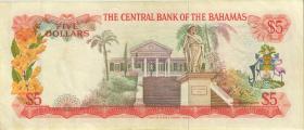 Bahamas P.37b 5 Dollars L. 1974 (3+) 