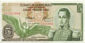 Kolumbien / Colombia P.406e 5 Pesos Oro 20.7.1976 (1) 