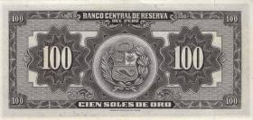 Peru P.079b 100 Soles de Oro 1959 (2+) 