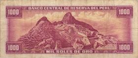 Peru P.105a 1000 Soles de Oro 1970 (3-) 