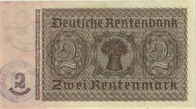 R.167f: 2 Rentenmark 1937 (1) Gemeindestempel Luxemburg 