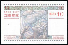 R.870: Saarland 10 Mark 1947 (2+) 