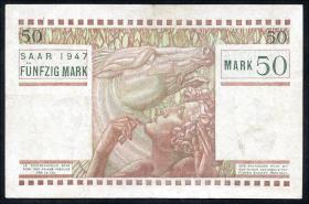 R.871: Saarland 50 Mark 1947 (2/2-) 